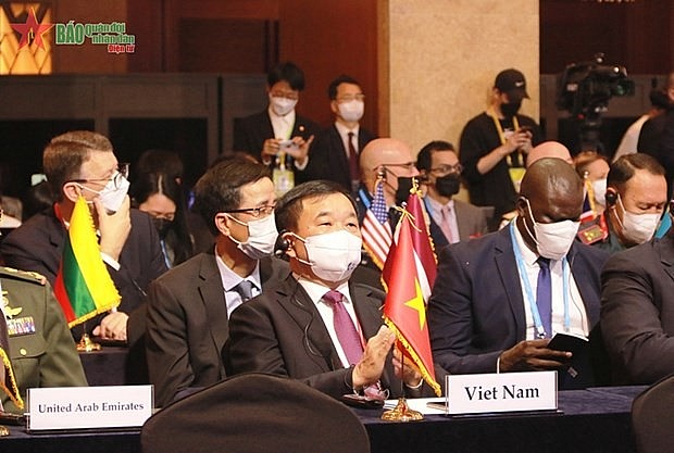 The Vietnamese delegation at the event. Photo: qdnd.vn