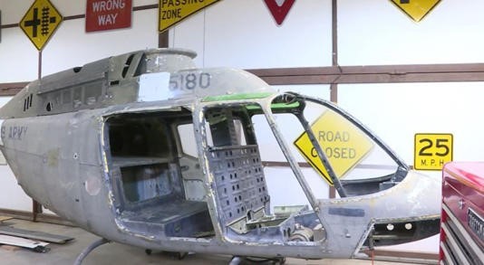 a vietnam era helicopter restored by the american legion in ellinwood