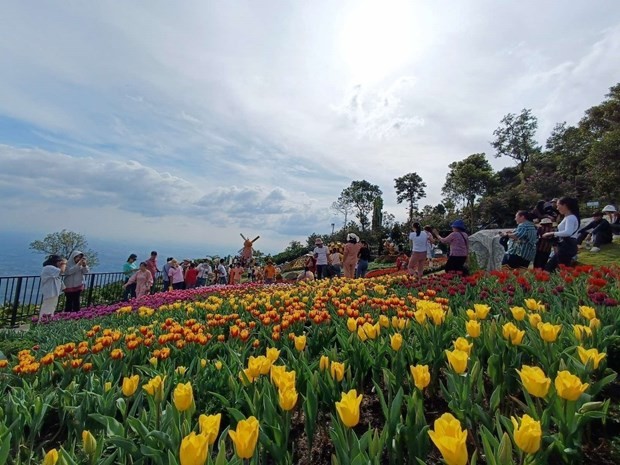 Visitors to Ba Den Mountain in Tay Ninh province. Photo: VNA