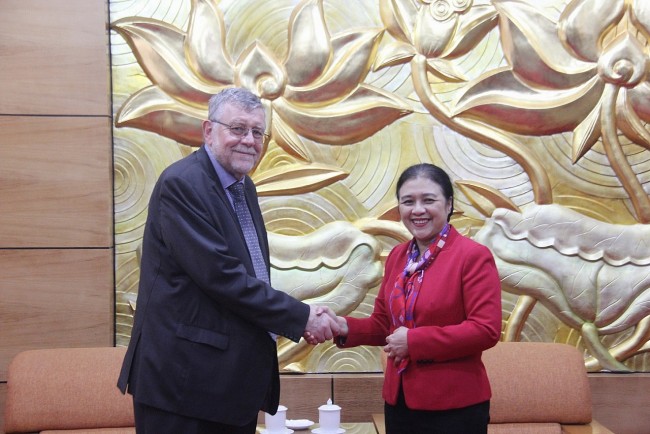 VUFO President Receives President of Belgium - Vietnam Friendship Association