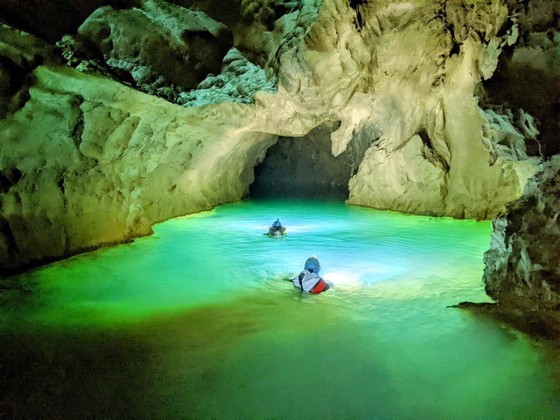 Underground river inside the cave