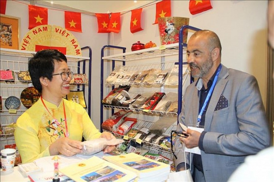 Many Vietnamese products are displayed at the event (Photo: VNA)