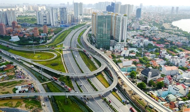 View of an elevated road system in HCM City. VGP Photo
