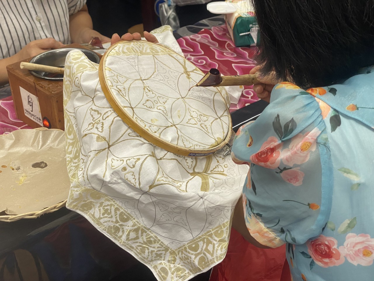 Vietnamese Youth Experience Wax Drawing on Batik Fabric