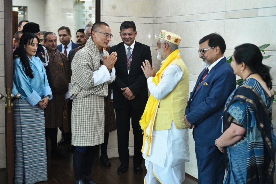 bhutan pm arrives in india for maiden overseas visit after assuming office