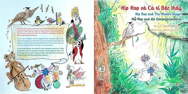 The cover of Hip Hop and the Master Singer, German-Vietnamese writer Isabelle Muller's new children book. (Photo courtesy of Ho CHi Minh City General Publishing House)