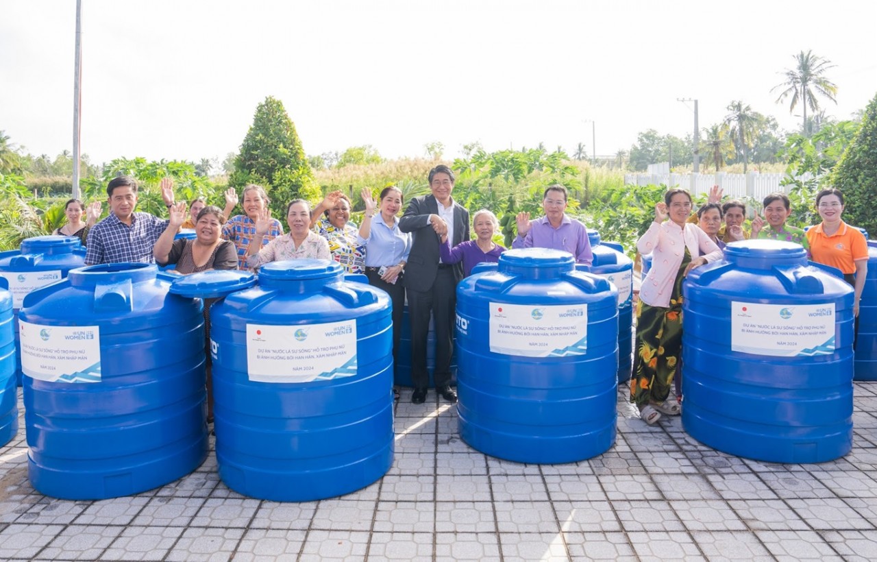 un women and japan support women facing drought and saltwater intrusion in south vietnam