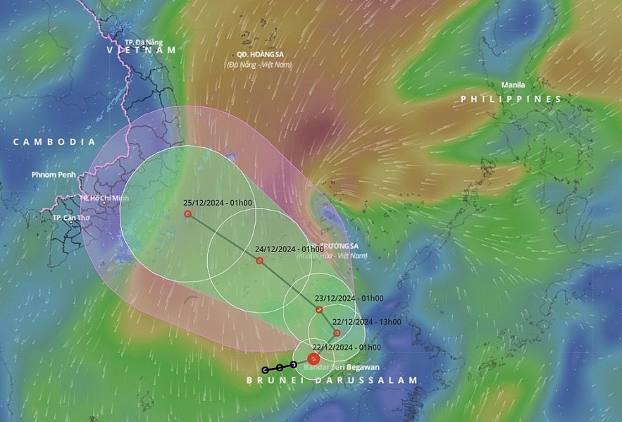 The tropical depressing is heading towards the southcentral coast of Vietnam.