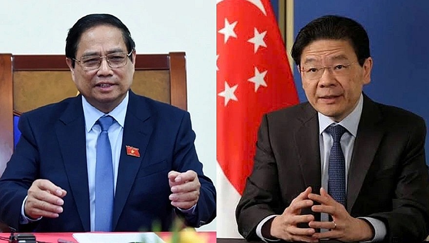 Vietnamese Prime Minister Pham Minh Chinh (L) and Singaporean Prime Minister Lawrence Wong. Vietnamese Prime Minister Pham Minh Chinh (L) and Singaporean Prime Minister Lawrence Wong.
