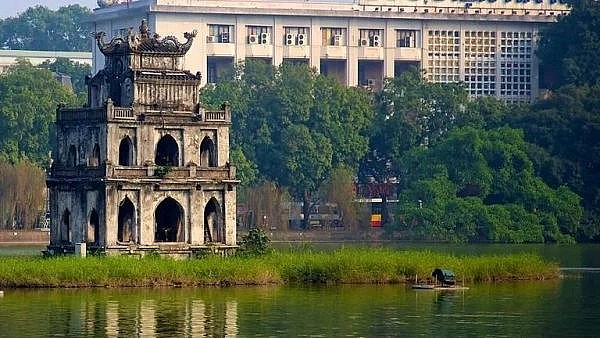 The Turtle Tower in Hoan Kiem Lake, a popular attraction for locals and tourists.