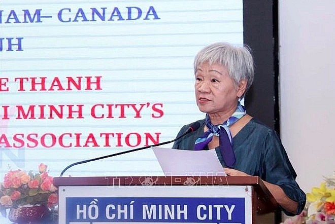 Nguyen The Thanh, Vice President of the Ho Chi Minh City Vietnam–Canada Friendship Association, delivers remarks celebrating Canada Day (Photo:VNA)
