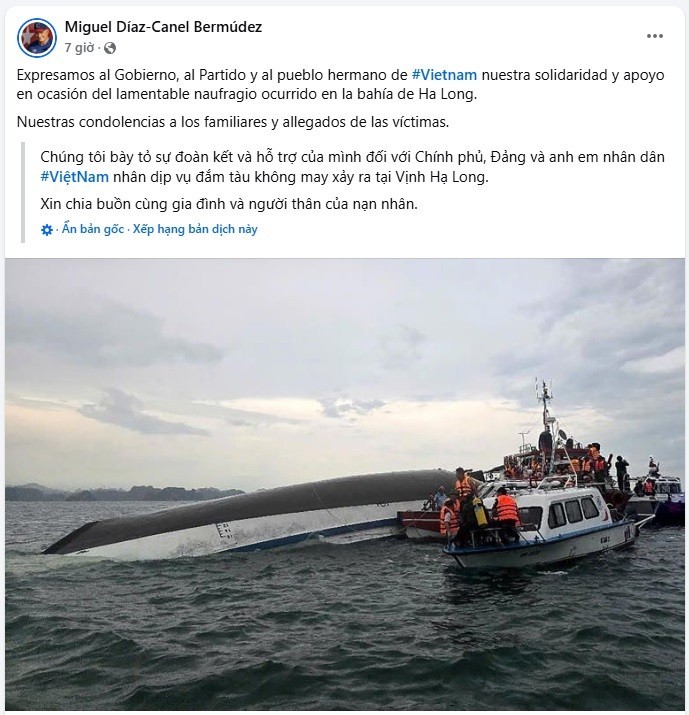 Many Countries Extend Condolences to Vietnam over Tourist Boat Capsizing in Ha Long Bay