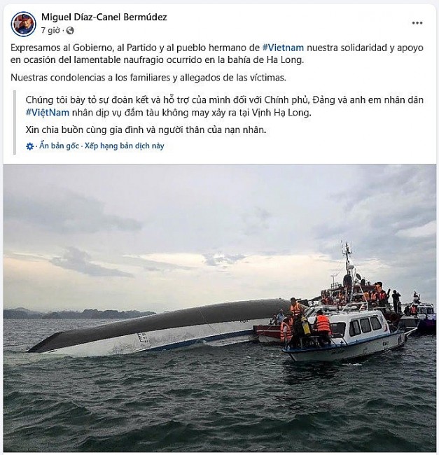 Many Countries Extend Condolences to Vietnam over Tourist Boat Capsizing in Ha Long Bay