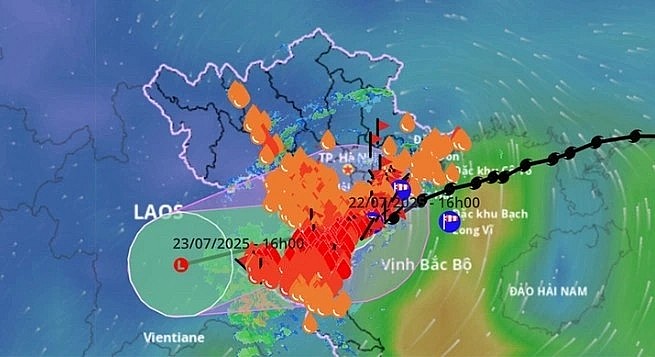 Storm Wipha, now a tropical depression, has shown little movement in recent hours. (Source: Vietnam Disaster Management Authority)