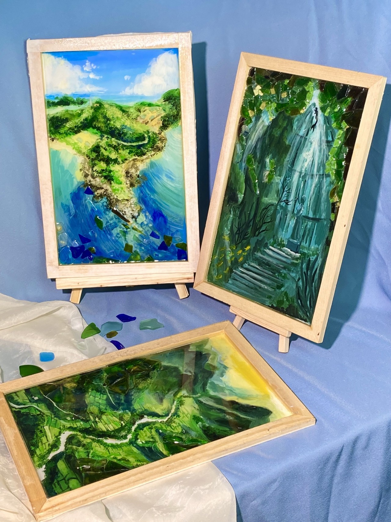 Recycled Colored Glass Transformed into Artworks