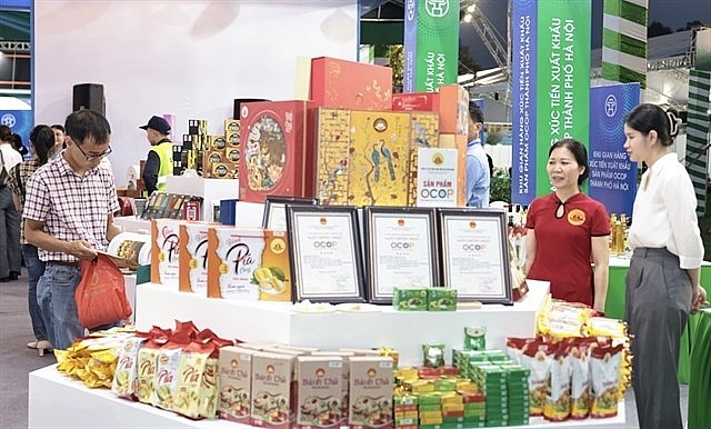 OCOP products of Hà Nội on display at the 2025 Vietnam One Commune, One Product (OCOP) Export Fair (VIETNAM OCOPEX). Photo: VNS