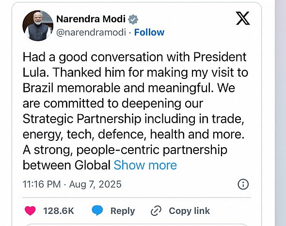 Brazilian President dials PM Modi; both leaders agree to boost ties