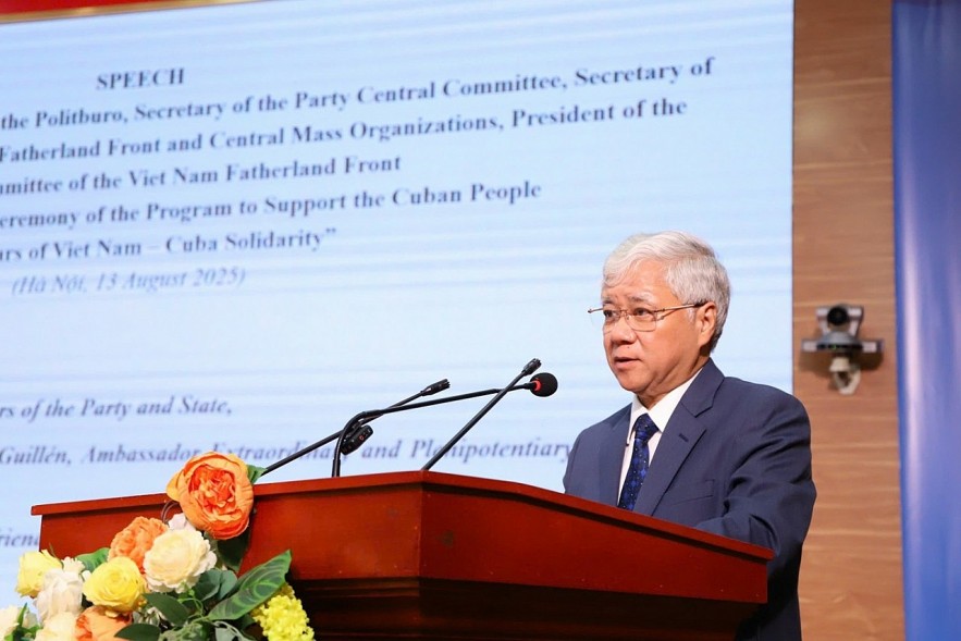 National-level Launching Ceremony to Aid Cuban People with Food, Medical and Essential Supplies