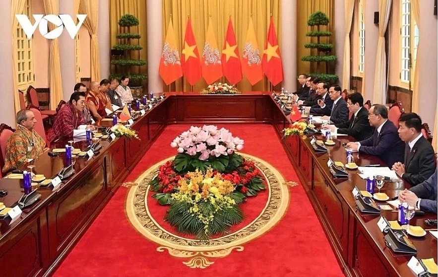 State President Luong Cuong and King Jigme Khesar Namgyel Wangchuck of Bhutan agree that Vietnam–Bhutan relations are nurtured by warm friendship, shared spiritual values, and a common vision of sustainable development.