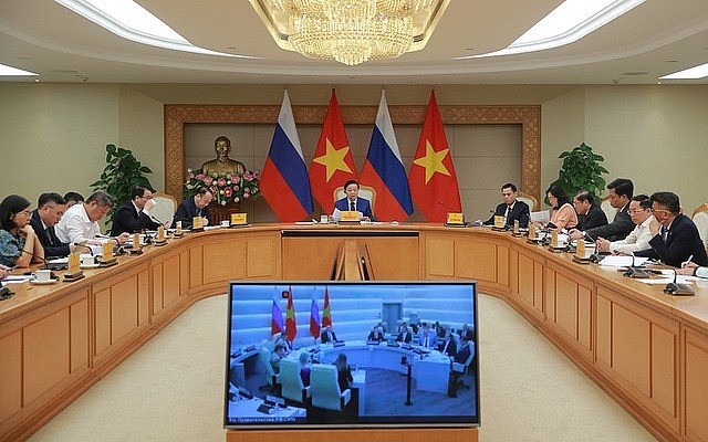 Deputy Prime Minister Tran Hong holds virtual conversation with his Russian counterpart Dmitry Nikolayevich Chernyshenko, August 22, 2025. Photo: VGP Deputy Prime Minister Tran Hong holds virtual conversation with his Russian counterpart Dmitry Nikolayevich Chernyshenko, August 22, 2025. Photo: VGP