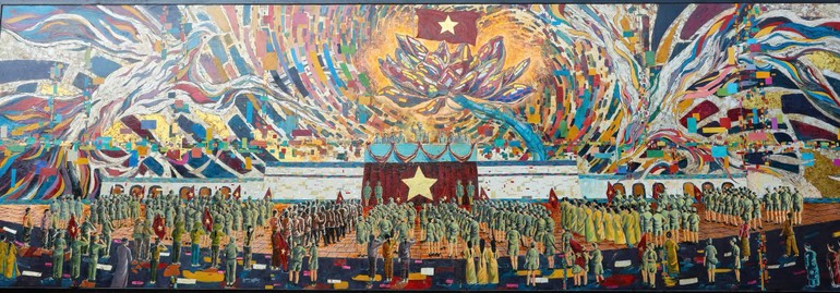 Lacquer Painting 'Uncle Ho Reads the Declaration of Independence' Sets A World Record