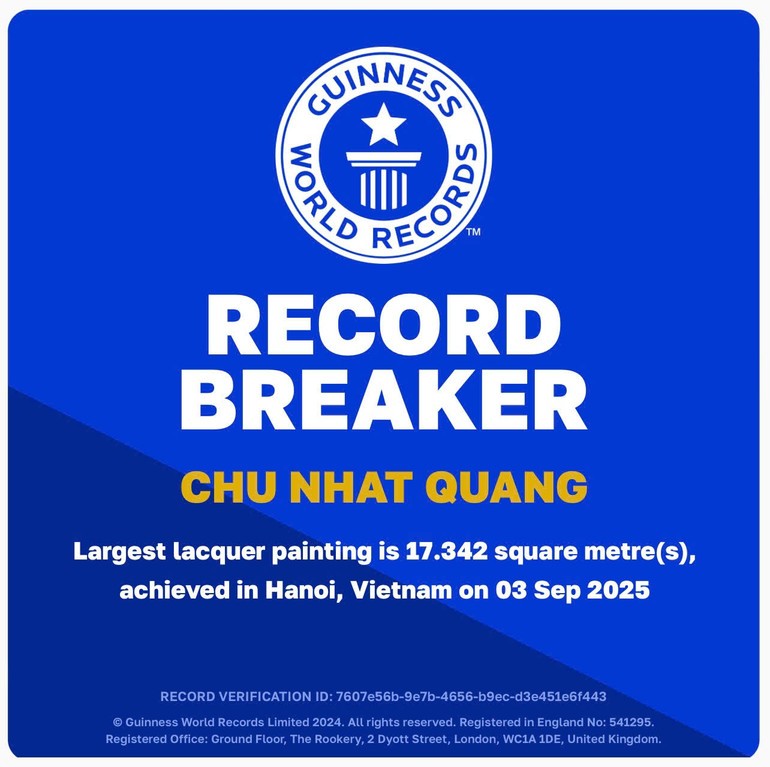 Announcement from Guinness World Records.