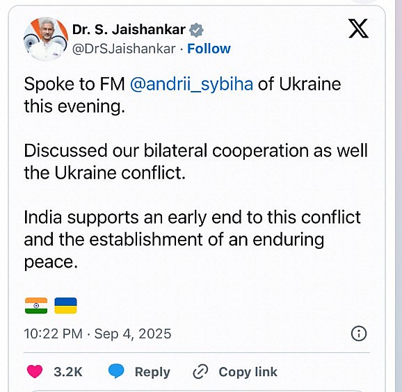 Relying on India's authoritative voice for peace, Ukraine Minister after Jaishankar meet
