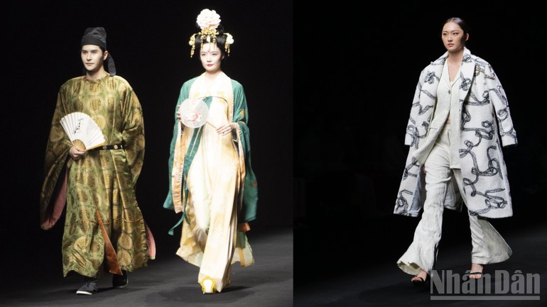 Performance of Chinese costumes and intangible cultural jewelry. (Photo: People's Newspaper)