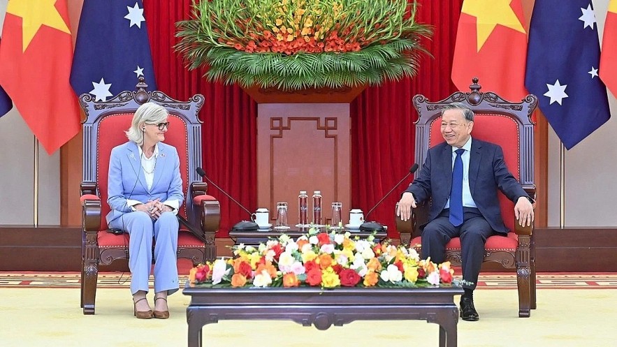 Vietnamese Party General Secretary To Lam (R) and Australian Governor General Sam Mostyn during their meeting in Hanoi on September 10. (Photo: nhandan.vn) Vietnamese Party General Secretary To Lam (R) and Australian Governor General Sam Mostyn during their meeting in Hanoi on September 10. (Photo: nhandan.vn)