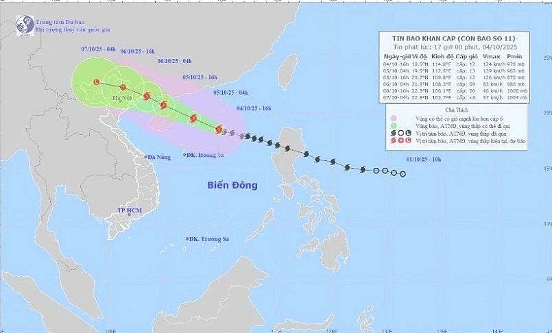 Typhoon Matmo's projected path toward northern Vietnam.