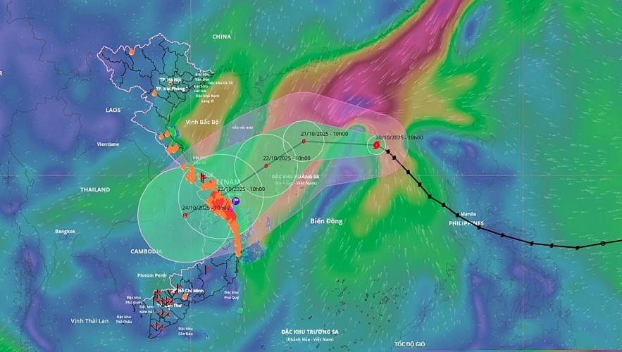 Central Vietnam is bracing for Typhoon Fengshen as it is moving toward the mainland. (Photo: vndmc) Central Vietnam is bracing for Typhoon Fengshen as it is moving toward the mainland. (Photo: vndmc)