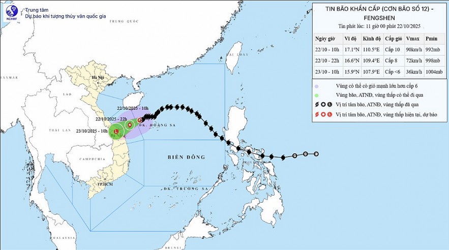 Path of Tropical Storm Fengshen (Storm No. 12). Source: National Center for Hydro-Meteorological Forecasting (NCHMF) Path of Tropical Storm Fengshen (Storm No. 12). Source: National Center for Hydro-Meteorological Forecasting (NCHMF)