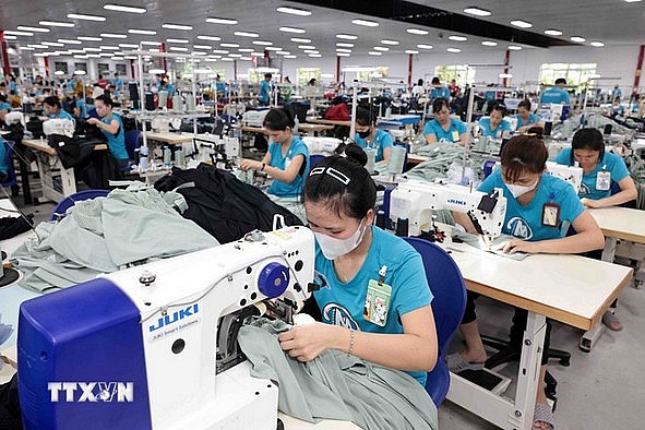 Workers produce garments for export. (Photo: VNA) Workers produce garments for export. (Photo: VNA)