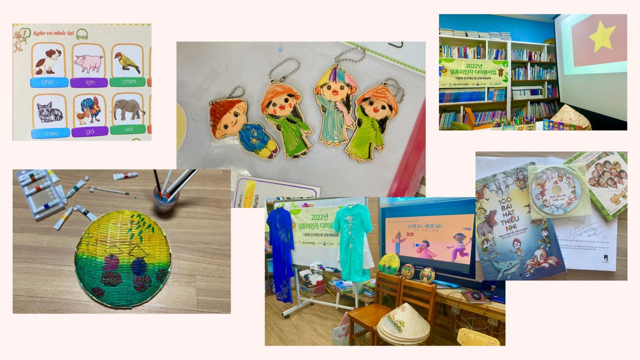 She designs her own lesson plans and prepares teaching materials inspired by Vietnamese culture for her students. She designs her own lesson plans and prepares teaching materials inspired by Vietnamese culture for her students.