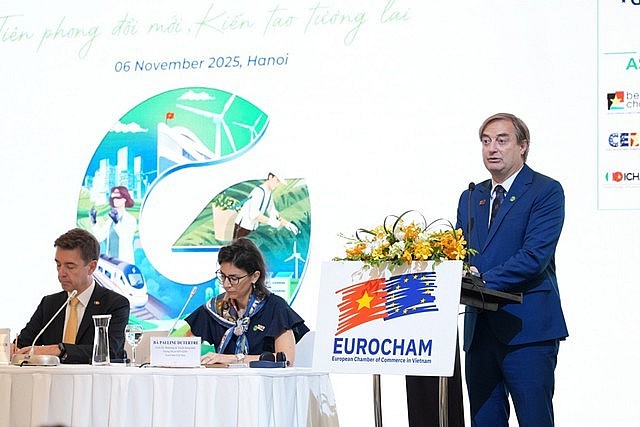 EuroCham Chairman Bruno Jaspaert at the press briefing to announce the Green Economy Forum (GEF) 2025, November 6, 2025.