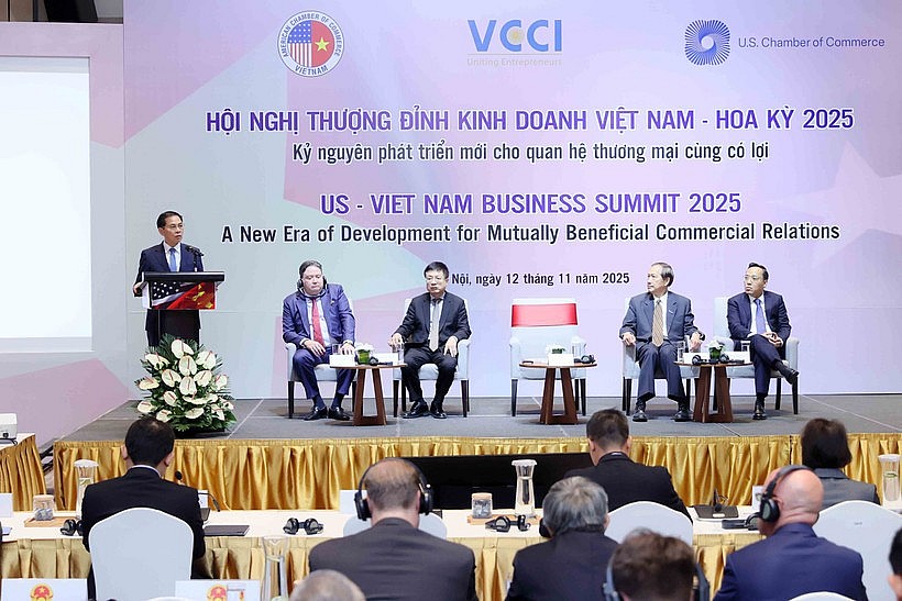 Deputy Prime Minister Bui Thanh Son speaks at the US-Vietnam Business Summit 2025. (Photo: VNA) Deputy Prime Minister Bui Thanh Son speaks at the US-Vietnam Business Summit 2025. (Photo: VNA)