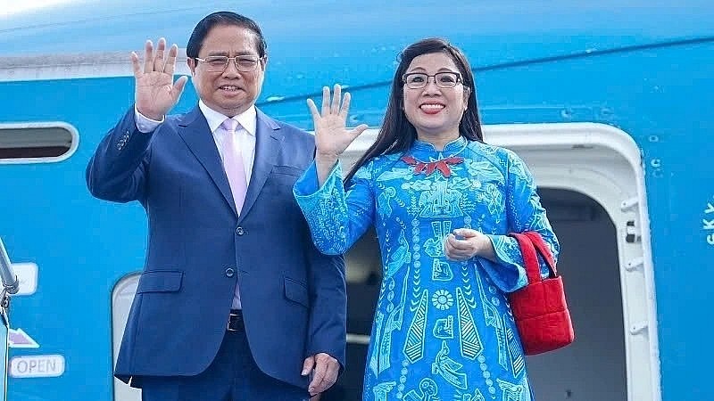 Vietnamese Prime Minister Pham Minh Chinh and his spouse.