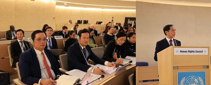 The Vietnamese delegation attended the 58th session of the United Nations Human Rights Council in Geneva, Switzerland (Photo: VNA) The Vietnamese delegation attended the 58th session of the United Nations Human Rights Council in Geneva, Switzerland (Photo: VNA)