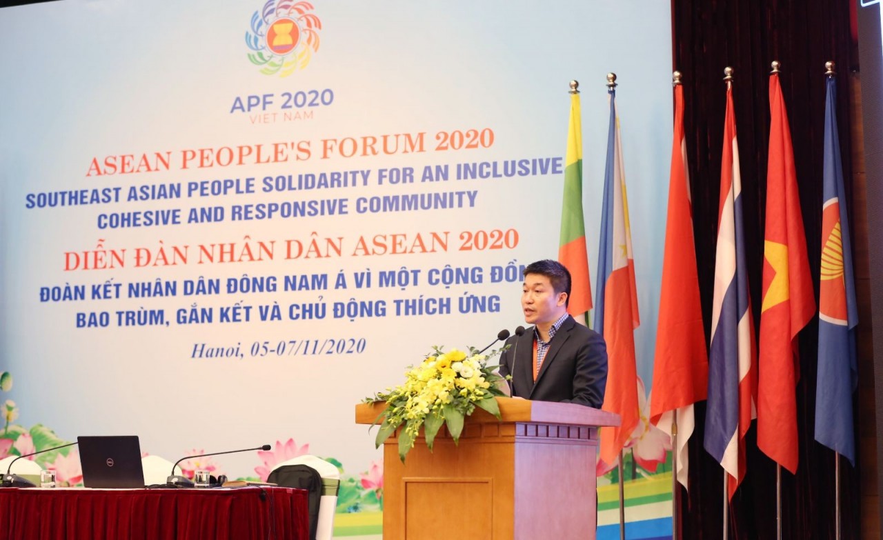 The Viet Nam Union of Friendship Organizations, together with Vietnamese people’s organizations, hosted the ASEAN Peoples Forum 2020 (November 2020). (Photo: Thu Ha) The Viet Nam Union of Friendship Organizations, together with Vietnamese people’s organizations, hosted the ASEAN Peoples Forum 2020 (November 2020). (Photo: Thu Ha)