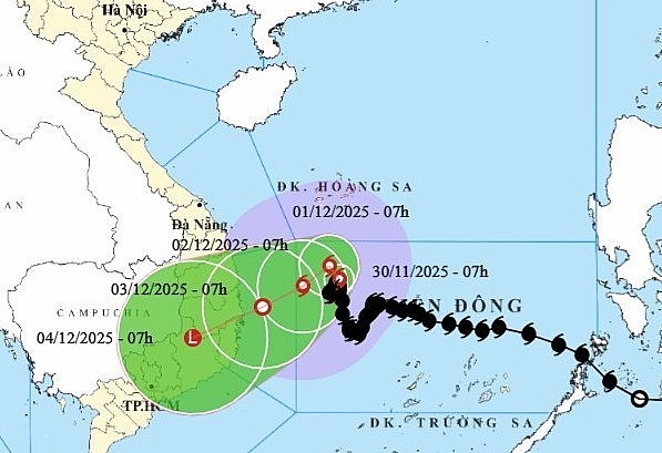 Projected path of Storm Koto as of the morning of November 30. Source: NCHMF