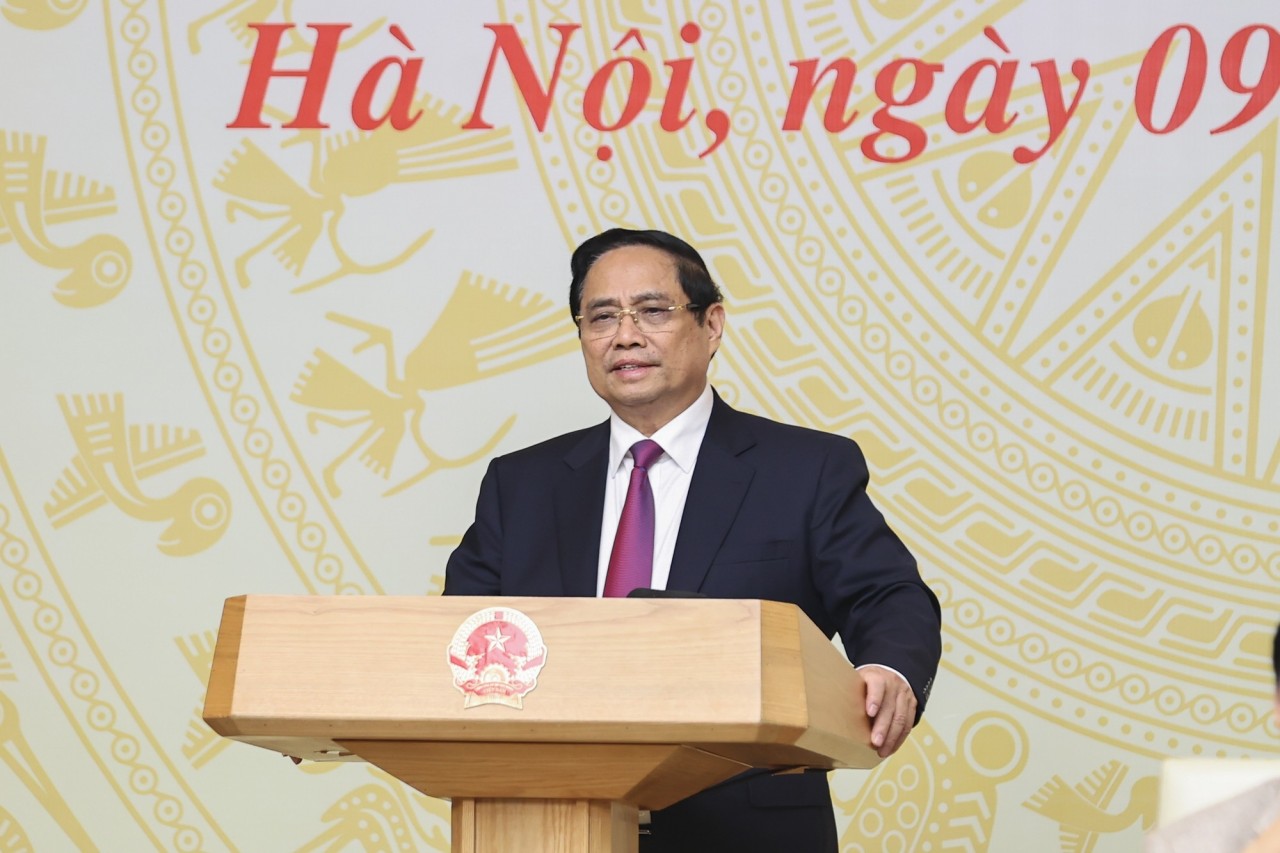 Prime Minister Phạm Minh Chính speaking at the meeting. (Photo: VGP) Prime Minister Phạm Minh Chính speaking at the meeting. (Photo: VGP)