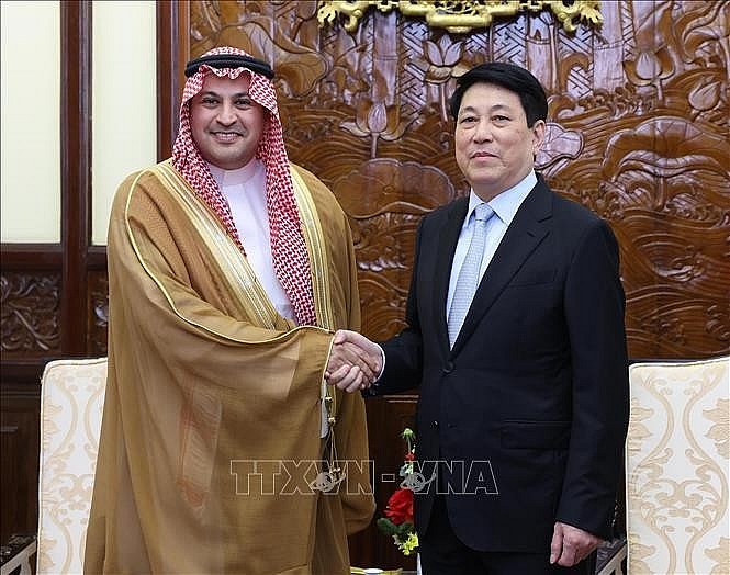 State President Luong Cuong (R) receives Saudi Arabian Ambassador Mohammed Ismaeil A. Dahlwy in Hanoi on December 31. (Photo: VNA)