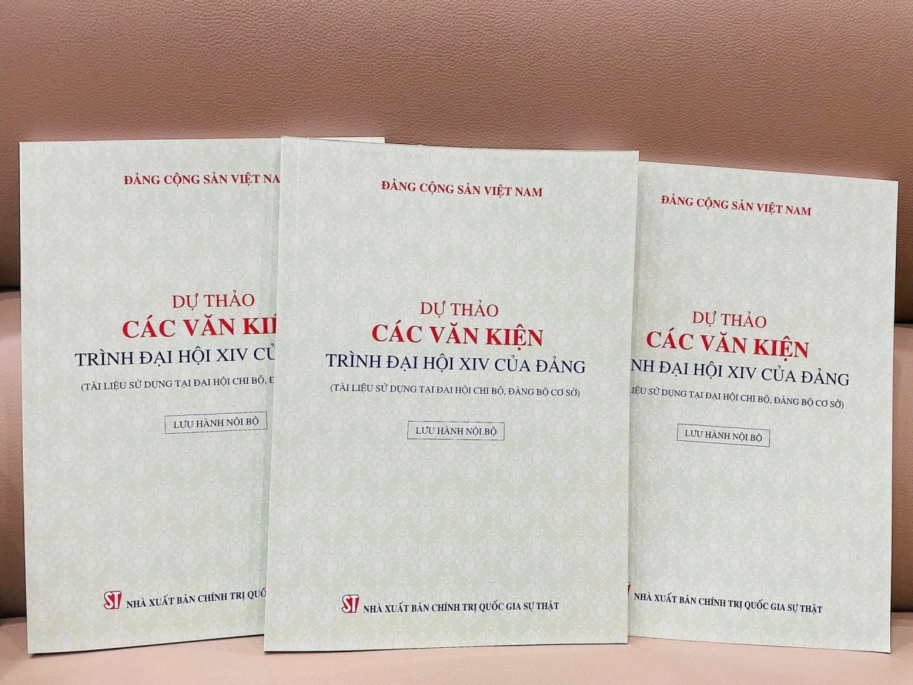 Documents serving discussions and feedback by Party members at congresses of grassroots Party cells and organizations (communes, wards, townships, and equivalent units). Photo: Hai Phong Newspaper.