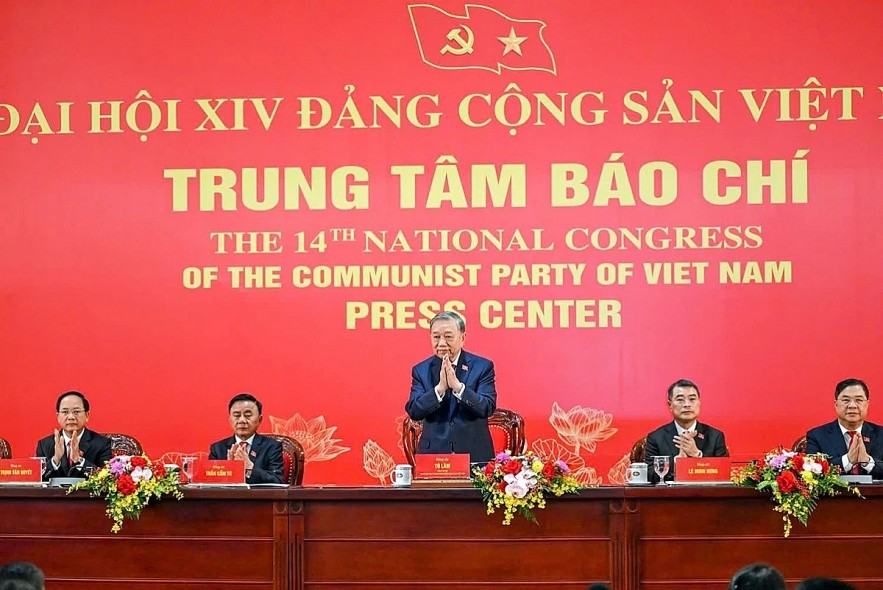 Party General Secretary To Lam chairs an international press conference on the outcomes of the 14th National Congress of the Communist Party of Vietnam.