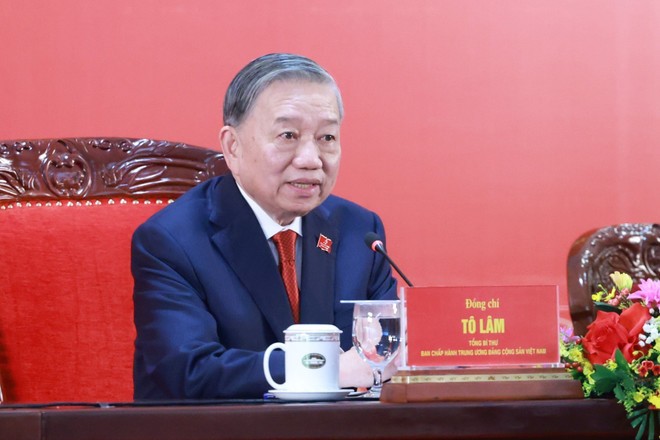 Party General Secretary To Lam speaks at the event (Photo: VNA) Party General Secretary To Lam speaks at the event (Photo: VNA)