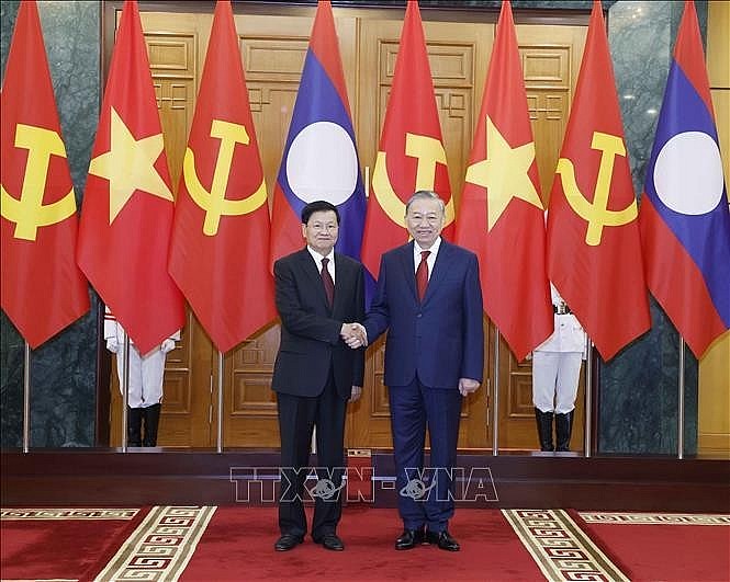 Party General Secretary To Lam holds talks with Lao Party General Secretary and President Thongloun Sisoulith during the latter’s state visit to Vietnam on January 26, 2026. (Photo: VNA)