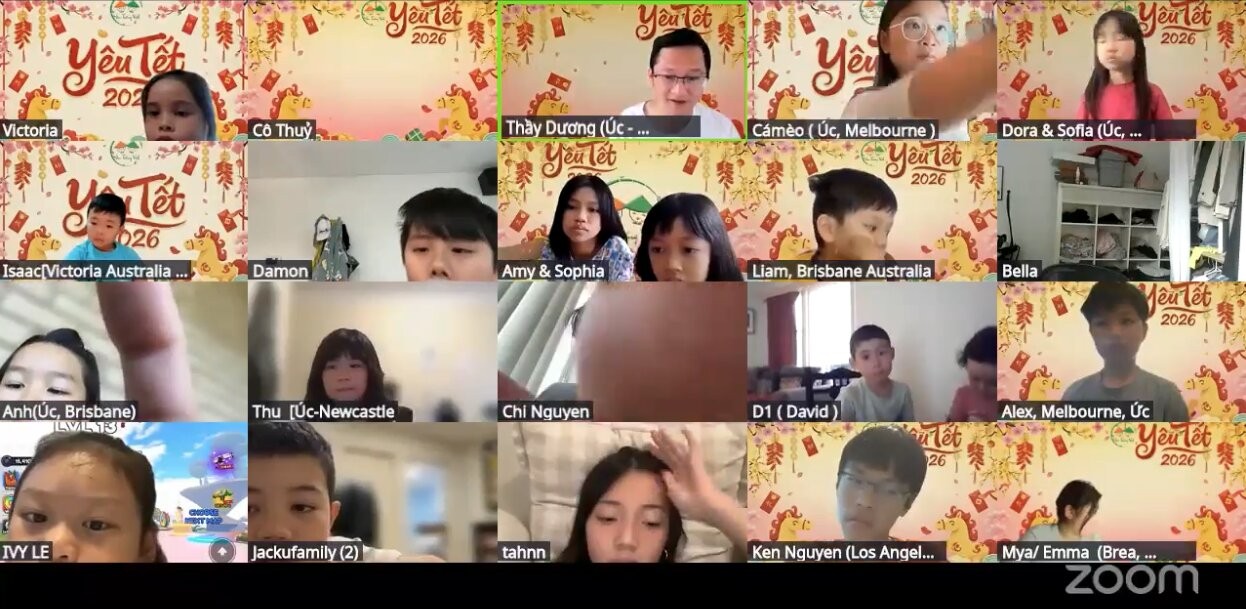 The 2026 Tet Love Gala was held online. (Screenshot)