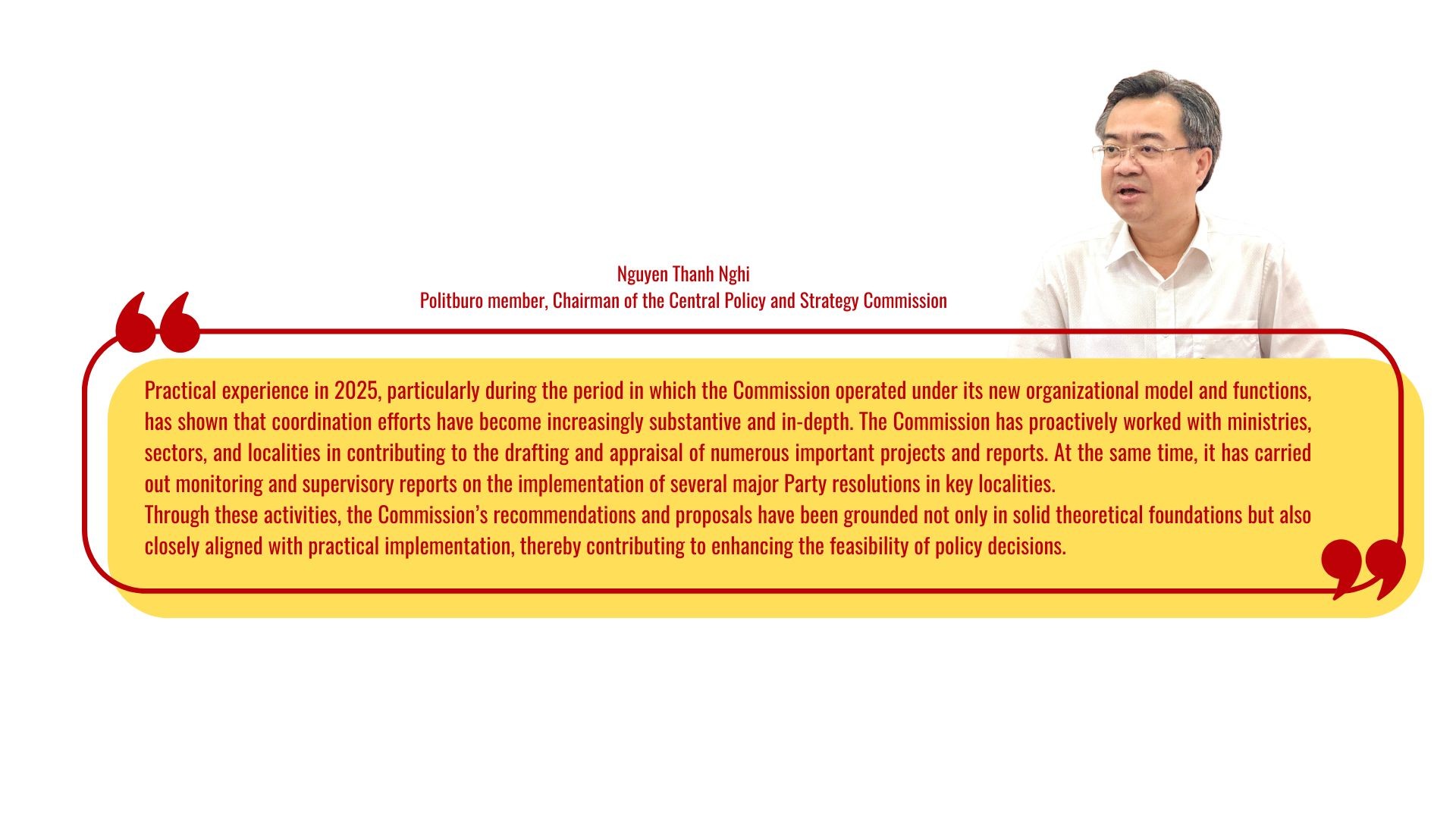 Contributions of the Central Policy and Strategy Commission Will Be of Great Significance to the Successful Implementation of the Resolution of the 14th National Party Congress