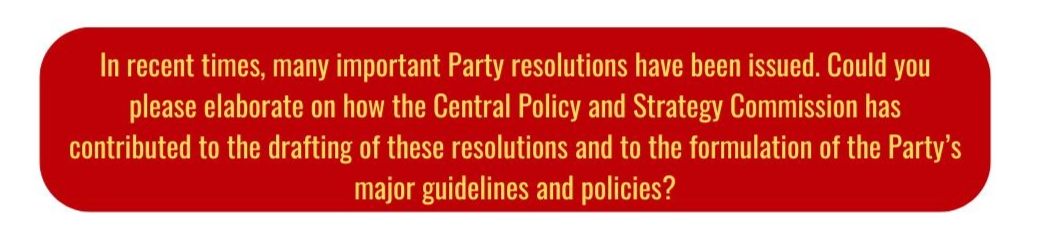 Contributions of the Central Policy and Strategy Commission Will Be of Great Significance to the Successful Implementation of the Resolution of the 14th National Party Congress