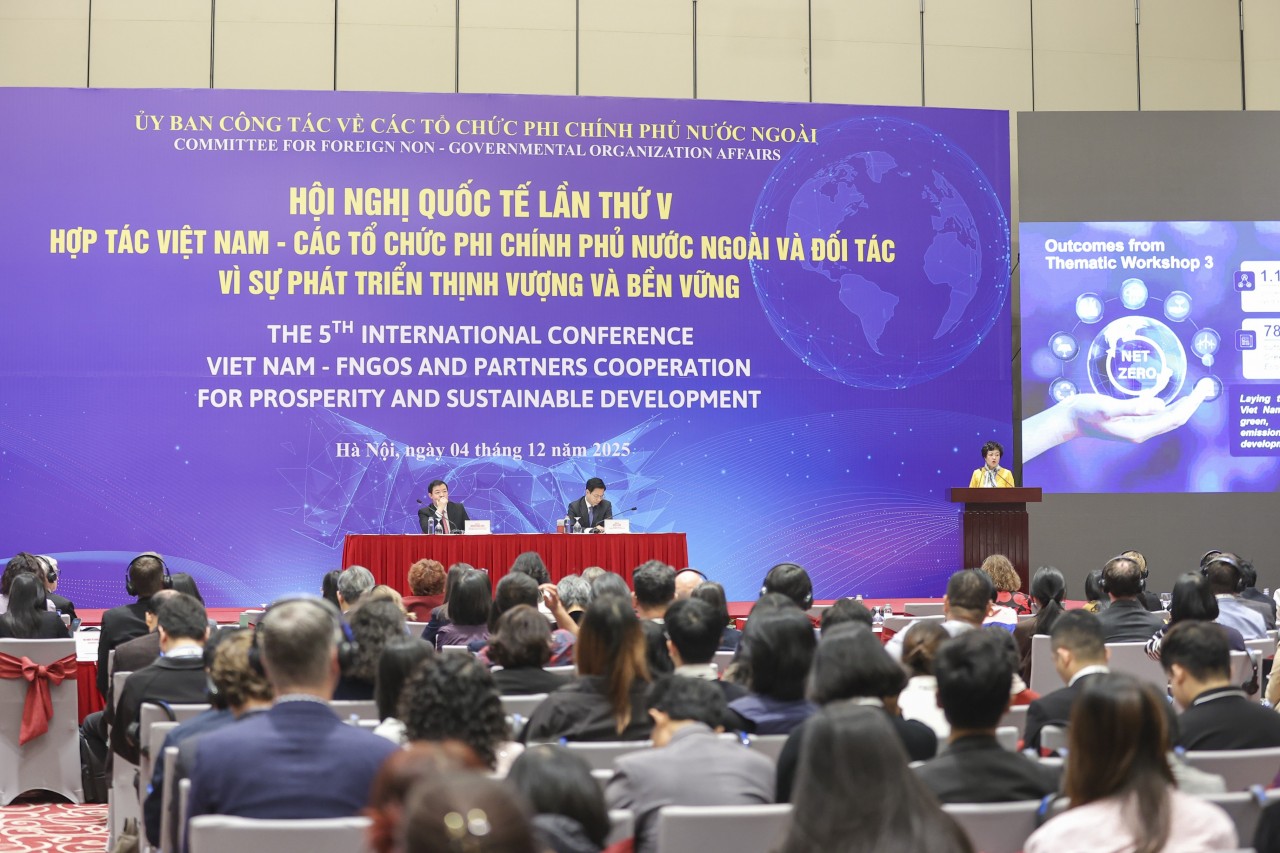 The Fifth International Conference on Cooperation between Viet Nam and Foreign Non-Governmental Organizations—Partners for Prosperous and Sustainable Development, December 4, 2025. (Photo: Dinh Hoa) The Fifth International Conference on Cooperation between Viet Nam and Foreign Non-Governmental Organizations—Partners for Prosperous and Sustainable Development, December 4, 2025. (Photo: Dinh Hoa)